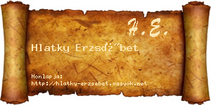 Hlatky Erzsébet névjegykártya